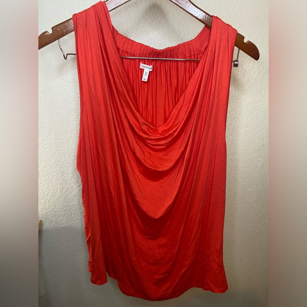 Red/Orange Cowl Neck Tank Top, NWOT - Maurices - Size XL